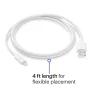Best Buy essentials™ - 4’ Lightning to USB Braided Charge-and-Sync Cable - White - Image 4