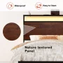 GUNAITO Twin Size Bed Frame with Headboard Metal Platform Bed with LED Lights and Charging Station Rustic Brown - Image 4