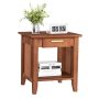 Rattan Nightstand End Table with Drawer and Storage Shelf - Image 3