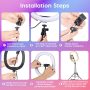 Zacro 12" RGB Selfie Ring Light with Tripod Stand, Dimmable LED Ring Light with Remote & Phone Holder for Live Streaming/Makeup/YouTube/Tiktok, Shooting with 10 Brightness Level & 3 Light Modes - Image 3