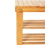 18 in. H x 35 in. W 8-Pair Wood Color Bamboo Stool Shoe Storage Bench - Image 5