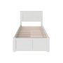 Nantucket White Solid Wood Frame Twin XL Panel Bed with Footboard and Storage Drawers - Image 5