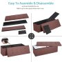 43" Storage Bench Folding Footrest Stool Toy Chest for Living Room Brown 18lbs - Image 3