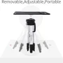 VANKYO Aluminum Tripod Projector Stand, Adjustable Laptop Stand, Multi-Function Stand, Computer Stand Adjustable Height 17'' to 46'' for Laptop with Plate and Carrying Bag (Silver) - Image 2