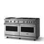Viking - 60"W. Pro5S 8.0 Cu. Ft. Freestanding Sealed 6 Burner LP Gas Convection Range/Double Oven-Stainless Steel - Stainless Steel - Image 2