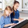 61-Key Folding Piano Keyboard with Full Size Keys and Music Stand - Image 2