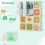 12 Cube Kids Wardrobe Closet with Hanging Section and Doors - Image 3