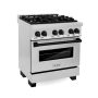 ZLINE - 30 in. Wide 4 Burner Autograph Legacy Dual Fuel Freestanding Range with Matte Black Accents - Stainless Steel/Matte Black Accents - Image 3