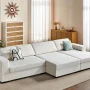 VANACC 112 inch Couch, Oversized Sofa in Beige Corduroy, Deep Seat Sofa Couch for Living Room - Image 6