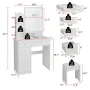 5-Drawers White Makeup Vanity Sets Dressing Table Sets With Stool, Mirror, LED Light and 3-Tier Storage Shelves - Image 3