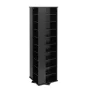 Black 4 -Sided Revolving Display Cabinet, Narrow CD Storage Cabinet, DVD Storage Cabinet with 36-Adjustable Shelves - Image 4