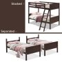Wooden Twin Over Twin Bunk Beds with Ladder and Safety Rail - Image 5