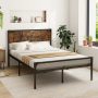 Platform Full/Queen Bed with Rustic Headboard and Footboard, Full Size - Image 1