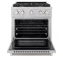 ZLINE - 30 in. Wide 4 Burner 4.2 cu. ft.  Paramount Dual Fuel Freestanding Satin Steel Range with Convection Oven - Stainless Steel - Image 2