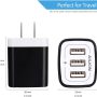 Wall Charger Plug, USB Plug Wall Outlet, 3 MultiPort Charger Station Cube | USBA Box Charger Outlet Base Brick Block Replacement for iPhone, iPad, and iWatch Charger Plug (Black) - Image 4