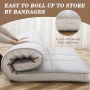 MOPHOTO Gray Floor Mattress with Storage Bag Japanese Futon Mattress Extra Thick Folding Sleeping Pad Futon Mattress Portable Camping Mattress, Twin - Image 4