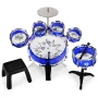 Best Choice Products 11-Piece Kids Starter Drum Set w/ Bass Drum, Tom Drums, Snare, Cymbal, Stool, Drumsticks - Blue - Image 4