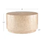 Mina 29.92 in. Gold Round Resin Top Capiz Shell Coffee Table - Image 3