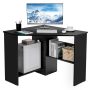 Corner Computer Desk Triangle Writing Workstation with Storage Shelf - Image 3