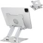 KABCON Quality Tablet Stand,Adjustable Foldable Eye-Level Aluminum Solid Up to 15-in Tablets Holder for Microsoft Surface Series Tablets,iPad Series,Samsung Galaxy Tabs,Amazon Kindle Fire,Etc.Silver - Image 1