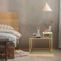 2-Tier Side Table with Metal Frame and Marble Finish Tabletop for Living Room - Image 2