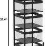 Fruit and Vegetable Basket for Kitchen No Assembly, Rotating Storage Rack,Bathroom Storage Shelf, Kitchen Organizers and Storage Cart on Rolling Wheels(Black, 5 Tier-Square) - Image 3