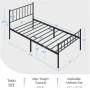 Renwick Justin Metal Platform Bed with Spindle Headboard and Footboard,Twin,Black - Image 3
