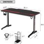 VITESSE Gaming Desk 55 inch, Gaming Computer Desk, PC Gaming Table, T Shaped Racing Style Proitessfessional Gamer Game Station with Free Mouse pad, USB Gaming Handle Rack, Cup Holder Headphone Hook - Image 5