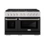 ZLINE - 48 in. Wide 8 Burner Paramount Double Oven Dual Fuel Freestanding Range - Satin Steel/Black Matte - Image 1