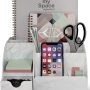 My Space Organizers Marble Desk Organizer For Office Supplies And Accessories - 9 Sections - Pencil Pen Holder Storage - Desktop Organization Decor Essentials (White Grey Marble) - Image 6
