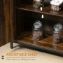 HOMCOM Coffee Bar Adjustable Shelves Industrial Sideboard, Rustic Brown - Image 5