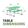 35.4 in. Green Rectangle Steel and Resin Kids Picnic Table Seats 4 - Image 5
