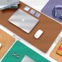 Aothia Office Desk Pad, Natural Cork & PU Leather Dual Side Large Mouse Pad, Laptop Desk Table Protector Writing Mat Easy Clean Waterproof for Office Work/Home/Decor (Brown,31.5" x 15.7") - Image 2