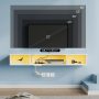 Rolanstar TV Stand with Power Outlet, Floating TV Stand with RGB Lights, 55.1" Wall Mounted TV Shelf, White Media Console - Image 6