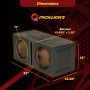 QPower QBOMB12V Dual 12" Vented Ported Subwoofer Sub Box with Bedliner Spray - Image 2