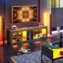 Bestier LED TV Stand for 65 inch TVs, Entertainment Center with Storage,TV Console Table for Living Room with Adjustable Shelves,Golden Black - Image 4