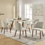 Kanalu Ergonomic Upholstered Dining Chair with Solid Wooden Tapered Legs - Image 2