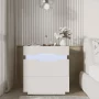 Homall LED Lighted Nightstand with 2 Drawers & Power Outlet, End Table with Remote for Bedroom Living Room, White - Image 2