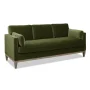 Knox 84 in. Pillow Square Arm Modern Farmhouse Performance Velvet Living Room Sofa Couch in Olive Green - Image 3