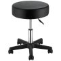 Uimoso Round Rolling Stool Swivel Stool with Wheels PU Leather Height Adjustable - Image 1