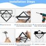 AUHOKY Metal Wall Mounted Wine Holder Stemware Glass Rack, Upgrade Collapsible Wall Hanging Red Wine Racks Organizer with 3 Stem Glass Holders, Wine Bottle Display Hanger for Home Kitchen Bar Decor - Image 4