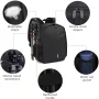 Camera Bag, Waterproof Nylon Camera Backpack for DSLR Cameras, Lens and Accessories Black Grey - Image 2