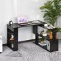 43.25 in. L-Shaped Black Writing Computer Desk with Storage Shelves - Image 5