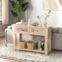 2-Tier Console Table with Drawers and Open Storage Shelf - Image 2