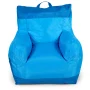Big Joe Dorm Bean Bag Chair with Drink Holder and Pocket for Teens and Kids, Two Tone Blue, Durable Easy-Clean Polyester Nylon Blend, 3 foot Gaming and Reading Nook Seat, Refillable - Image 1