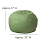 Emma + Oliver Small Solid Green Refillable Bean Bag Chair for Kids and Teens - Image 6