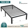 ZUNMOS 14 Inches Twin Bed Frame, Heavy Duty Metal Platform with Storage Space Under Frame, No Box Spring Needed Twin Size Bed Frame, Black - Image 2