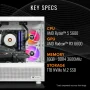 Thermaltake - LCGS Vista R66 Gaming Desktop AMD Ryzen 5 5600 2022, 16GB RGB Memory, AMD Radeon RX 6600, 1TB NVMe M.2, Wifi - White - Image 2