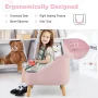 Costway Kids Sofa Chair w/ Ottoman Toddler Single Sofa Velvet Upholstered Couch Pink - Image 5