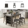 Signature Design by Ashley Caitbrook Rectangular Counter Height Dining Table, Gray Wood Finish with Storage Shelves, Seats 4 - Image 5